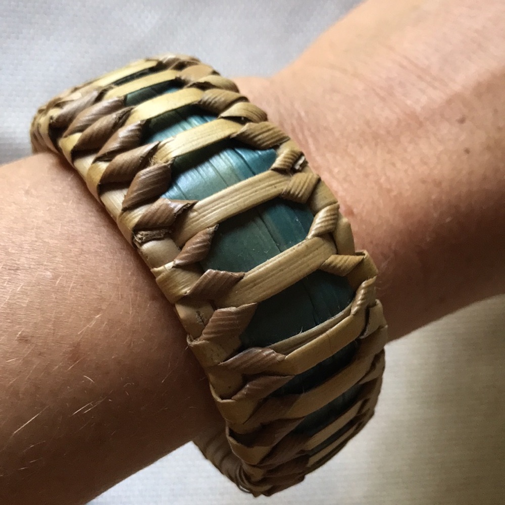 Hawaiian Lauhala Handwoven Bangle Bracelet